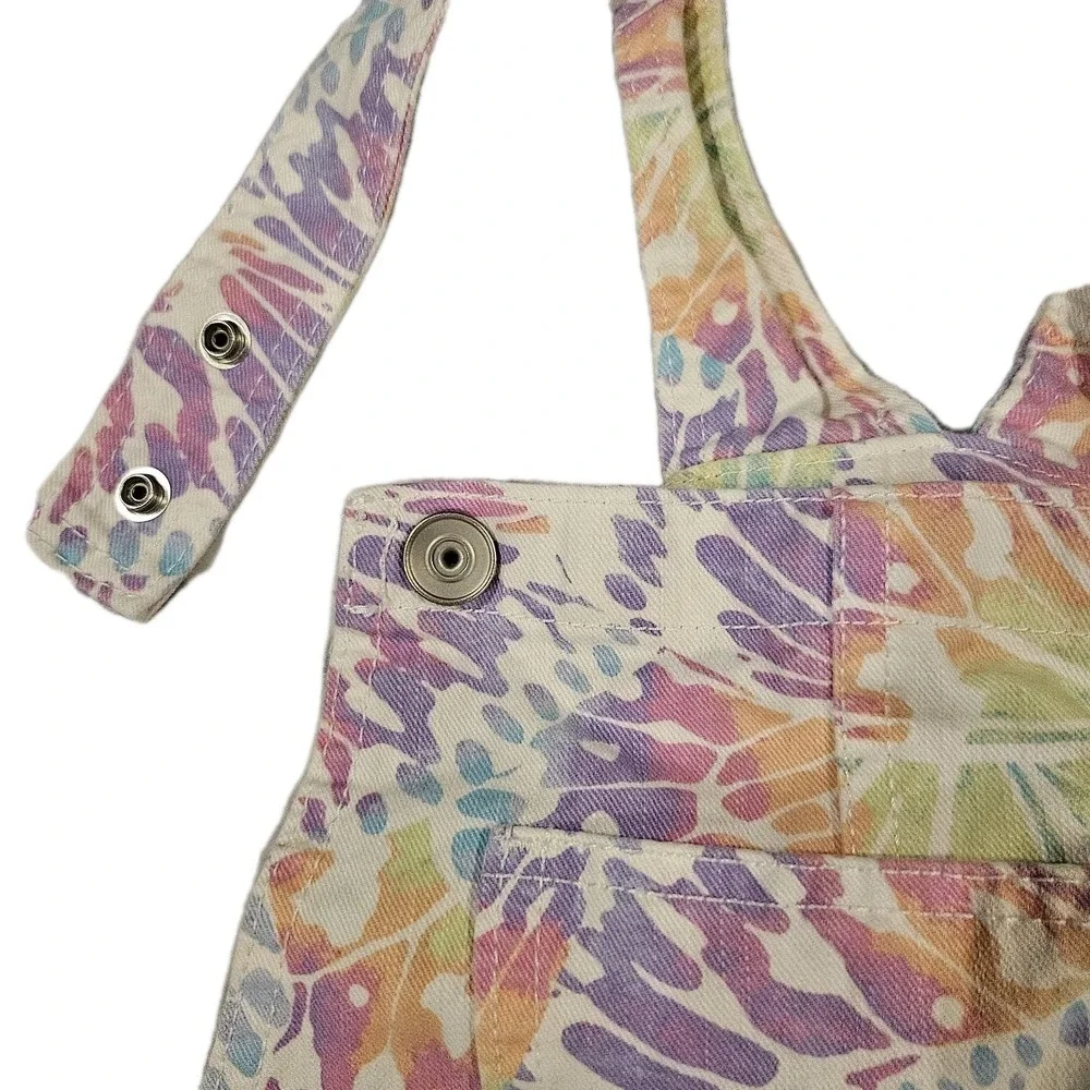The Children's Place Pastel Tie‎ Dye Shortalls Size 10 Adjustable Pockets